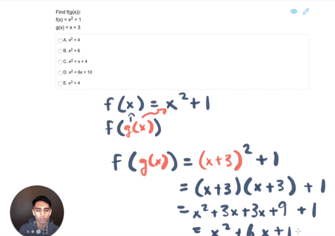 Sample Algebra Question  (via Bootcamp)
