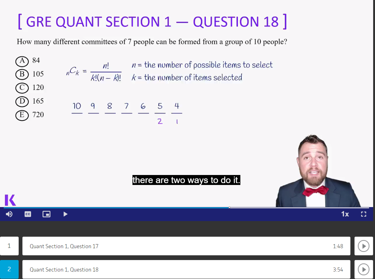 Video explanation of full length practice test question
