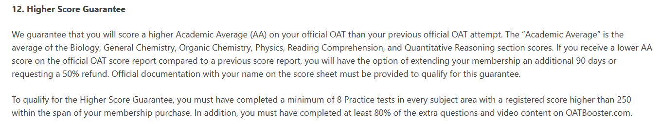 Higher Score Guarantee Terms and Condition 