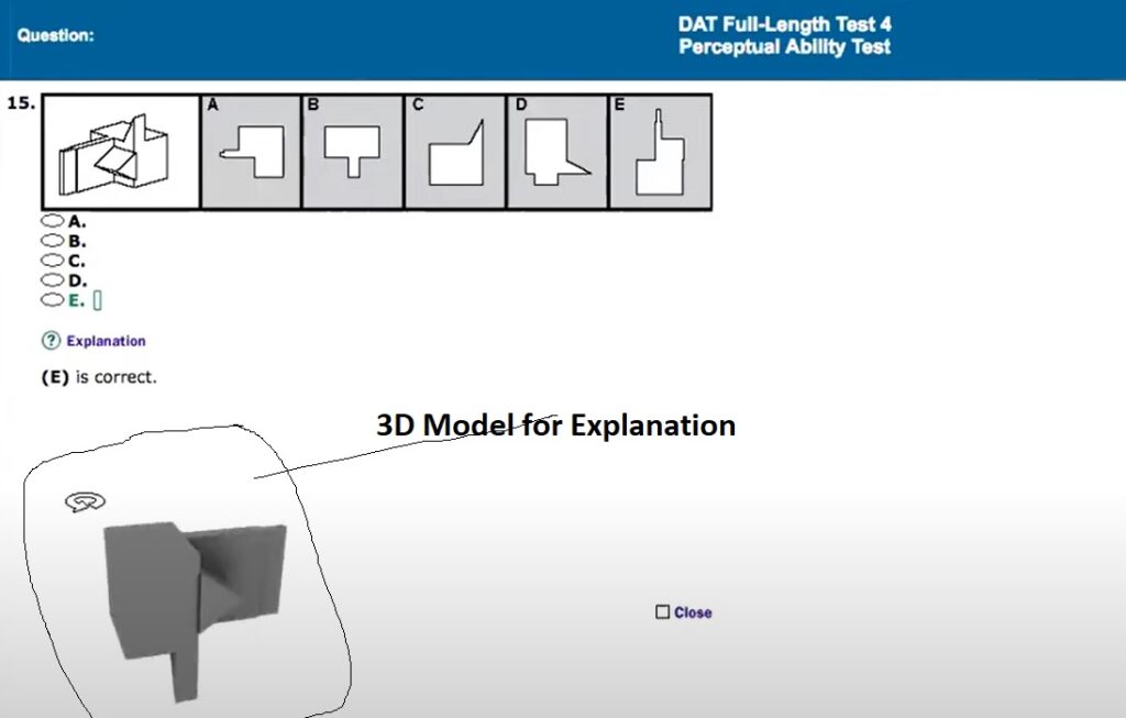 Kaplan DAT PAT explanation with 3D Model